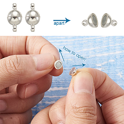 Brass Magnetic Clasps with Loops&nbsp;KK-TA0007-35-NF