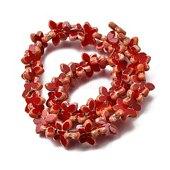 Picasso Baking Paint & Golden Metal Enlaced Glass Beads Strands&nbsp;GL-CBA98F0-02A
