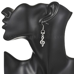 Musical Note Tibetan Style Alloy Dangle Earrings&nbsp;EJEW-JE06773