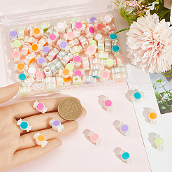 UV Plating Rainbow Iridescent Acrylic European Beads&nbsp;SACR-SC0001-55