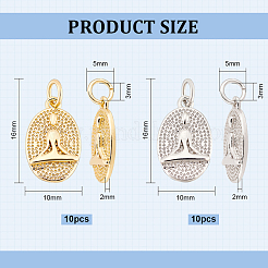 20Pcs 2 Colors Brass Pendants&nbsp;KK-BC0009-56