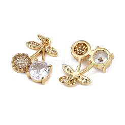 Brass Micro Pave Cubic Zirconia Pendants&nbsp;KK-A257-19A-G