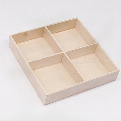 2Pcs 4 Grids Square Wooden Display Trays for Jewelry&nbsp;AJEW-DJ0001-94A