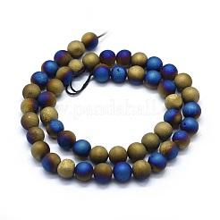 Electroplated Natural Druzy Agate Bead Strands&nbsp;G-E502-06E