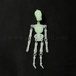 Halloween Luminous PVC Skeleton Pendants&nbsp;HJEW-B007-01