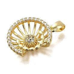 Brass Micro Pave Cubic Zirconia Pendants&nbsp;KK-P336-26G