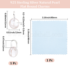 1Pc Natural Pearl Flat Round Pendants&nbsp;STER-BBC0009-63