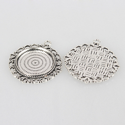 Tibetan Style Alloy Pendant Cabochon Settings&nbsp;LS-TIBEP-N003-63AS