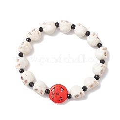 Halloween Dyed Synthetic Turquoise Beads Bracelets&nbsp;BJEW-TA00677