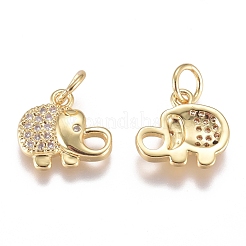 Brass Micro Pave Cubic Zirconia Pendants&nbsp;ZIRC-G168-40G
