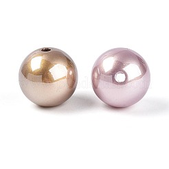 Electroplate ABS Plastic Imitation Pearl Round Beads&nbsp;SACR-T017-74M