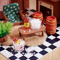 Resin Wine & Wood Barrel & Ice Display Decorations&nbsp;AJEW-WH0609-857A