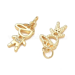 Brass Micro Pave Clear Cubic Zirconia Pendants&nbsp;CU-CBA9AFC-01G-21