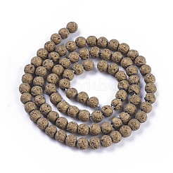 Electroplated Natural Lava Rock Beads Strands&nbsp;G-K259-60D