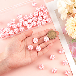 50Pcs Round with Petal Round Silicone Focal Beads&nbsp;SIL-SC0001-99