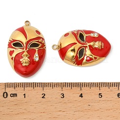 304 Stainless Steel with Crystal Rhinestone Enamel Pendants&nbsp;STAS-G358-04G-02
