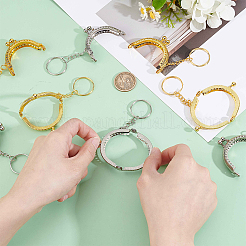 10Pcs 2 Colors Iron Bag Kiss Lock Frames with Key Rings&nbsp;KEYC-BBC0001-21