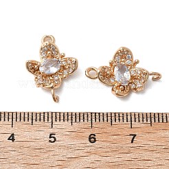 Brass Micro Pave Cubic Zirconia Connector Charms&nbsp;KK-Z103-10KCG-01