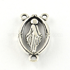 Oval Tibetan Style Alloy Chandelier Component Links&nbsp;TIBE-Q046-41AS-LF