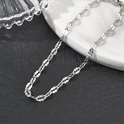 304 Stainless Steel Dapped Chains Bracelets for Women&nbsp;BJEW-D466-08A-P