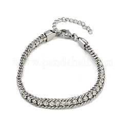 304 Stainless Steel Curb Chain Bracelets for Women&nbsp;BJEW-Z143-21P