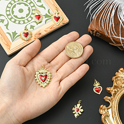 6Pcs 6 Styles Brass Micro Pave Cubic Zirconia Pendants&nbsp;KK-SC0006-92