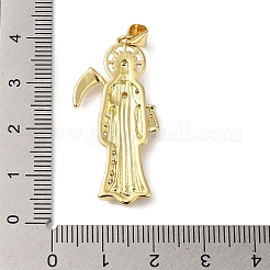 Rack Plating Brass Micro Pave Clear Cubic Zirconia Pendants&nbsp;KK-B092-29G
