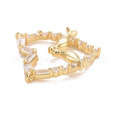 Rack Plating Brass Cubic Zirconia Pendants Findings&nbsp;KK-E275-22G
