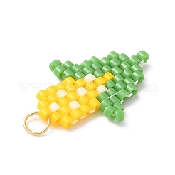 Handmade Glass Seed Beaded Corn Pendants&nbsp;PALLOY-MZ00605