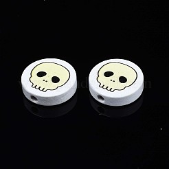 Halloween Printed Natural Wood Beads&nbsp;WOOD-T021-97