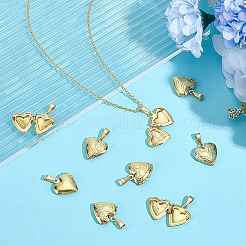 24Pcs Heart Brass Locket Pendants&nbsp;PALLOY-ME00004