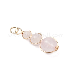 Natural Rose Quartz Round Beaded Pendants&nbsp;PALLOY-JF04700-01