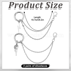 4Pcs 2 Styles 304 Stainless Steel Boot Strap Chains&nbsp;HJEW-DR00278