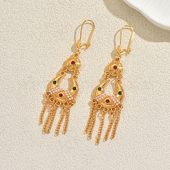 Ethnic Style Alloy Long Tassel Chandelier Earrings for Women&nbsp;JY2387