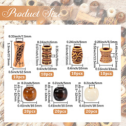 100Pcs 7 Styles Plastic and Wood Beads&nbsp;KY-PA0001-17