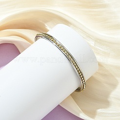 Brass Crystal Rhinestone and 201 Stainless Steel Open Cuff Bangles&nbsp;BJEW-JB14318-01
