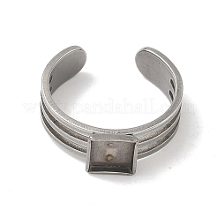 304 Stainless Steel Cuff Ring Findings&nbsp;STAS-B126-12A-P
