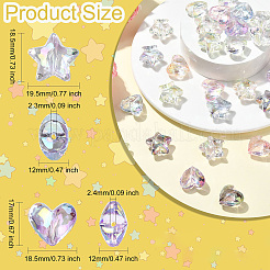 70Pcs 14 Styles Transparent Acrylic Beads&nbsp;MACR-CJ0002-08