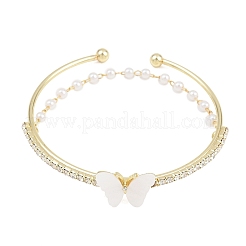 Alloy Pave Clear Cubic Zirconia 2-Strand Open Cuff Bangles for Women&nbsp;AL-CBA3C8B-14G