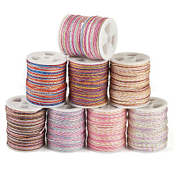 8 Rolls 8 Colors Segment Dyed Nylon Metallic Cord&nbsp;NWIR-TA0001-28A