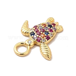 Rack Plating Brass Micro Pave Cubic Zirconia Pendants&nbsp;KK-P230-23G-B
