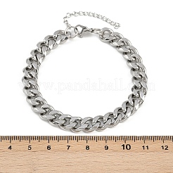 3Pcs 3 Styles 304 Stainless Steel Chain Bracelet Set&nbsp;BJEW-F505-01P