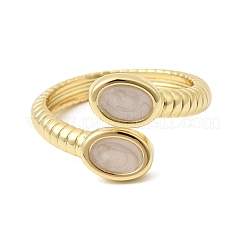 Brass Enamel Cuff Open Rings for Women&nbsp;RJEW-K264-10A-G