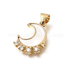 Brass Micro Pave Clear Cubic Zirconia Pendants&nbsp;CU-CBAF50C-03B-G