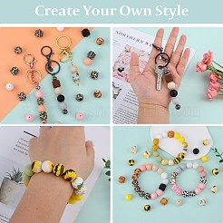89Pcs Colorful Pattern Printed Silicone Beads Sets&nbsp;SIL-SZ0002-54B
