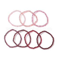 7Pcs Dyed Natural Malaysia Jade Rondelle Beads Stretch Bracelets for Women&nbsp;BJEW-JB13046