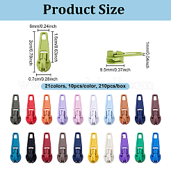 Spray Painted Alloy Replacement Zipper Sliders&nbsp;PALLOY-PH0013-37