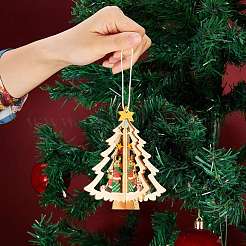 9Pcs 3 Styles Wooden Christmas Mixed Shapes Ornaments&nbsp;DIY-SZ0003-41