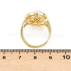 Brass Micro Pave Cubic Zirconia Finger Rings for Women&nbsp;RJEW-D340-02G-05