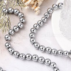 Non-Magnetic Synthetic Hematite Beads Strands&nbsp;X-G-S096-10mm-3